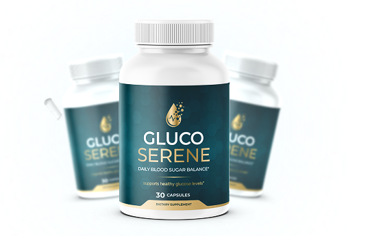 Gluco Serene supplement bottles
